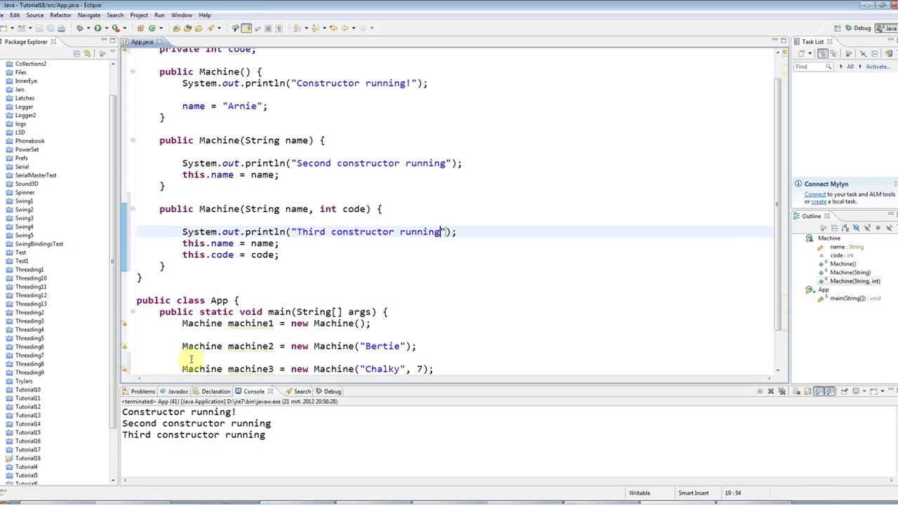 Learn Java Tutorial for Beginners, Part 18: Constructors