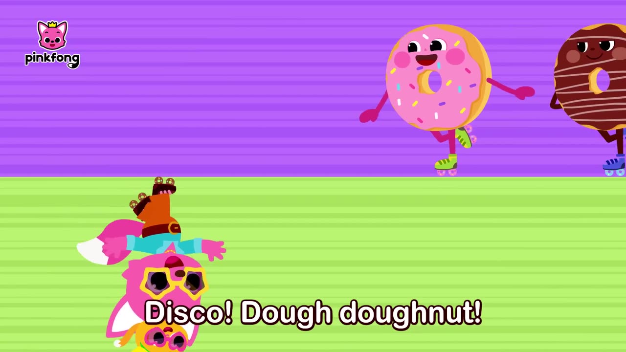 Dancing Disco Doughnut D-I-S-C-O - Yum Yum Snacks Songs - Pinkfong Ninimo