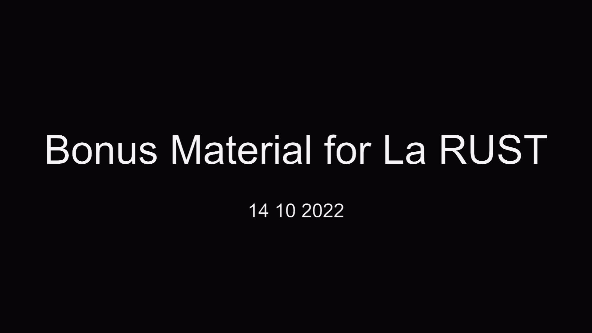 #2 bonus material for the book La RUST