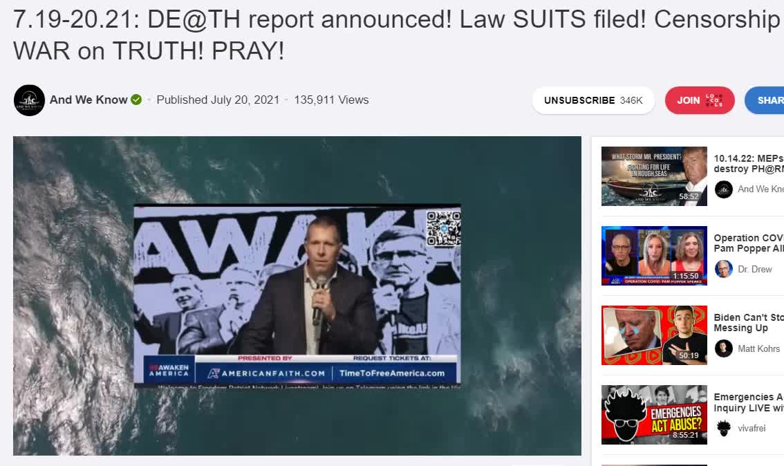 7.19-20.21: DE@TH report announced! Law SUITS filed!!!! featured on AndWeKnow