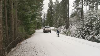 Jb snow skating in Central Oregon