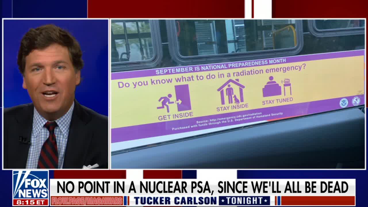 Tucker Carlson: Buses In New Jersey Now Have Signs Warning About Radiation Poisoning