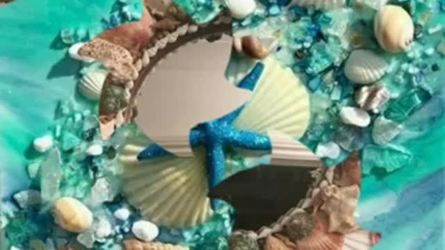 shell wall 🎨 art/creative seashell home decoration