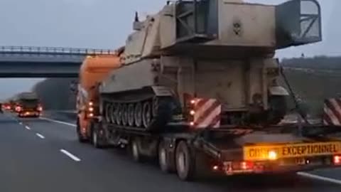 Convoy of American equipment heading to Ukraine