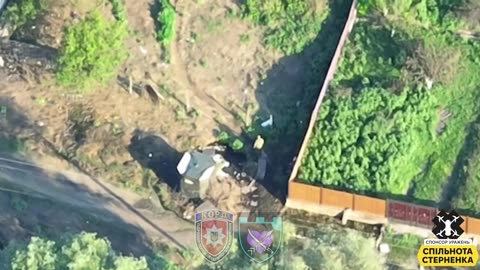 Ukrainian Drone Smashes Into Russian Checkpoint