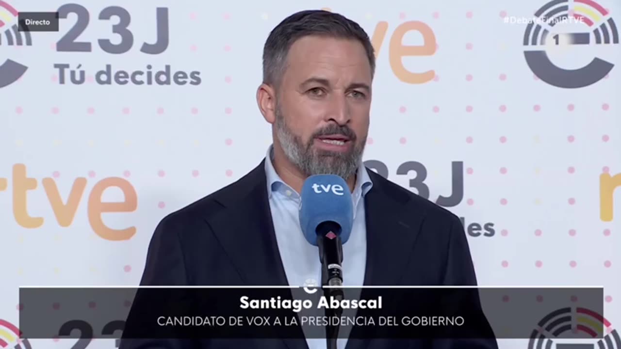 Debate a tres de RTVE entre Santiago Abascal, Yolanda Díaz y Pedro Sánchez