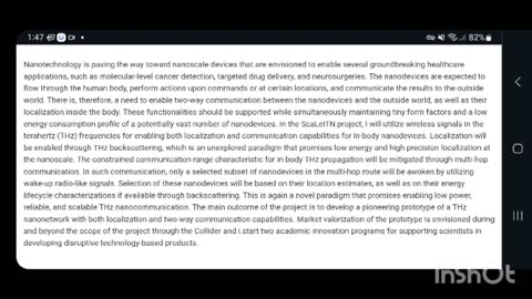 EU Parliament: Scalable Localization-enabled In-body Terahertz Nanonetwork - Ethical and societal challenges of the approaching technological storm