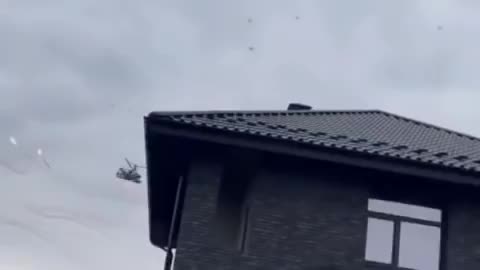 Ukraine War: Helicopter Ka-52 "Alligator" of the RF Armed Forces over Mezhigorye
