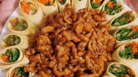 shredded pork with preserved Beijing sauce