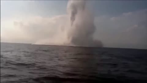 What a sea mine explosion looks like