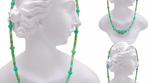Natural turquoise 3mm beads handmade necklace high quality Genuine Gemstone