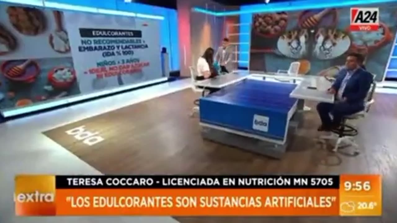 Argentinian health expert Teresa Coccaro collapsed on live TV