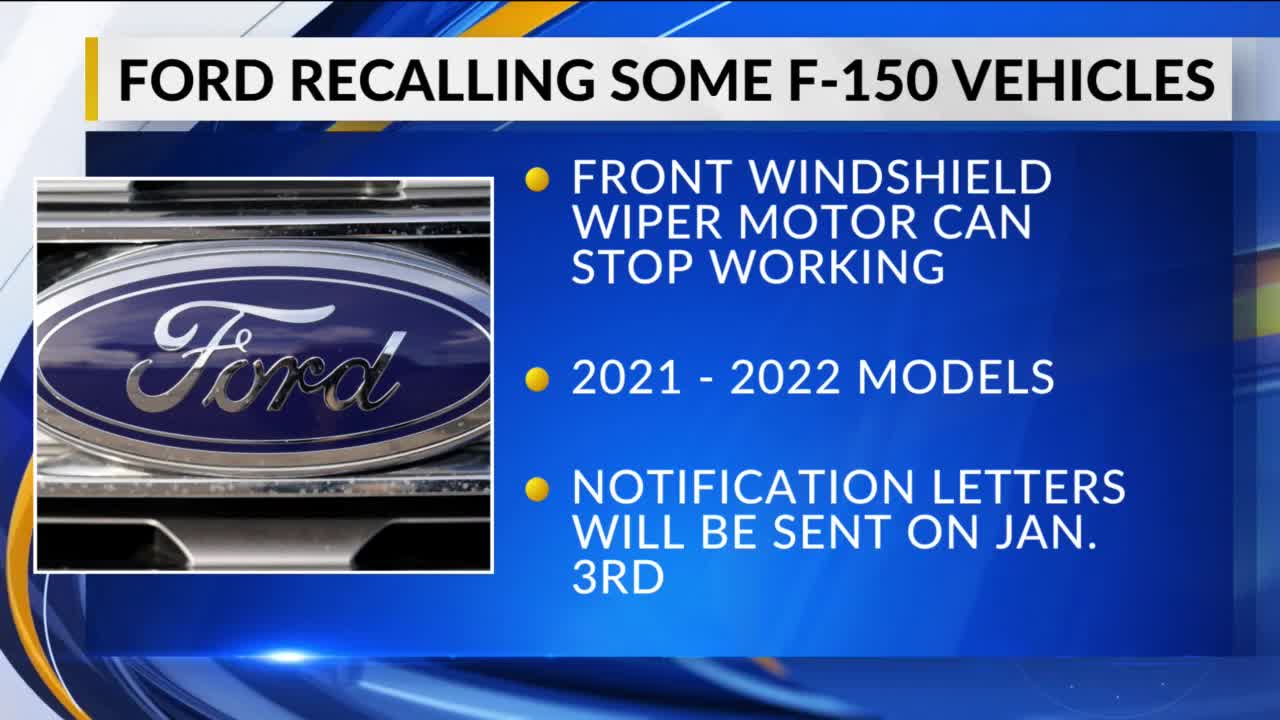 Ford recalling some F-150 vehicles due to wiper motor