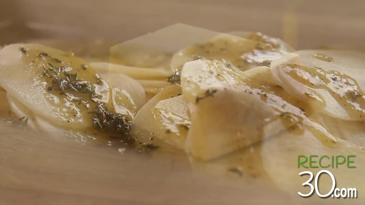 Layers of crispy, buttery Parmesan POTATO STACKS - By RECIPE30.com