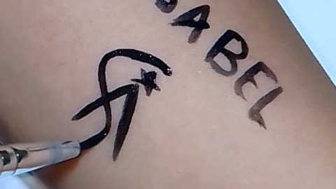 Isabel name logo || tattoo on hand