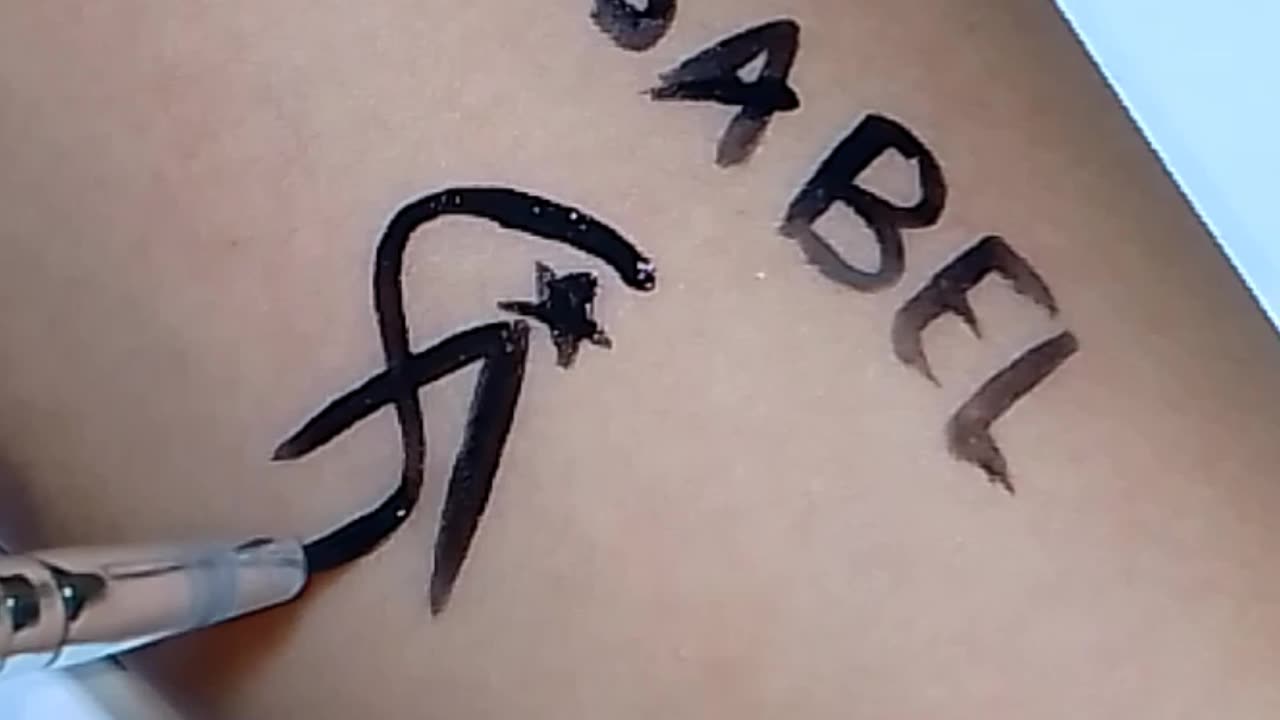 Isabel name logo || tattoo on hand