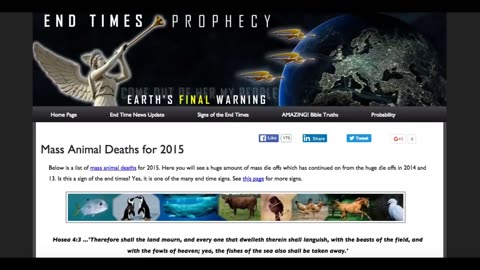 SIGNS OF THE TIMES! MASS ANIMAL DEATHS WORLDWIDE!