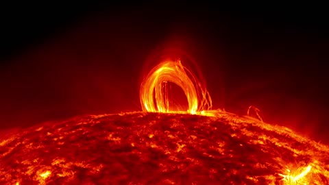 Fiery Looping Rain on the Sun Video