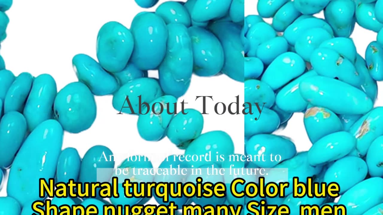 GN-20241224-04 Natural turquoise Color blue Shape nugget many Size men fashion design simple