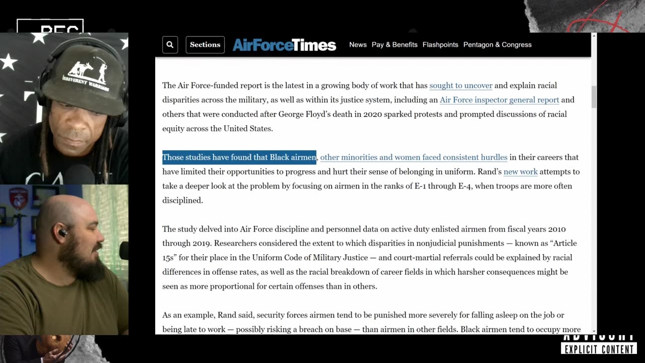 Airforcetimes CLAIMS NJP and Court Martials Target Black Airman More Than White Airman