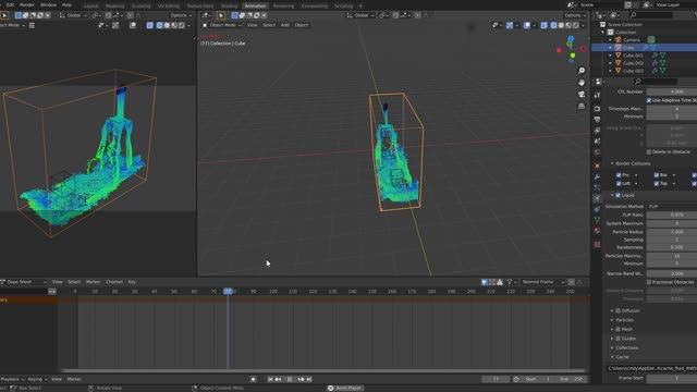 My first time using blender and making water flow