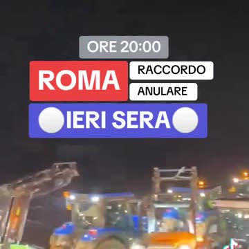 Massive farmers protest in Rome with tractors as far as the eye can see.