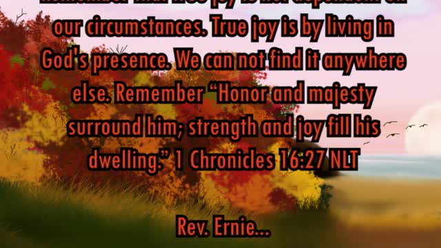 Daily Message from Rev. Ernie, October 7 2022