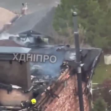 Damage to a Building within the Central Ukrainian City of Dnipro Following ICBM attack