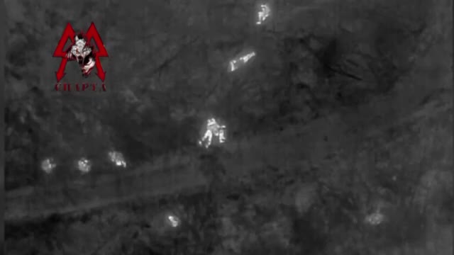 Sparta drone strikes on V.S.U. soldiers near Avdeevka.