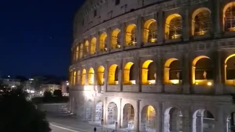 Rome Classical city night view