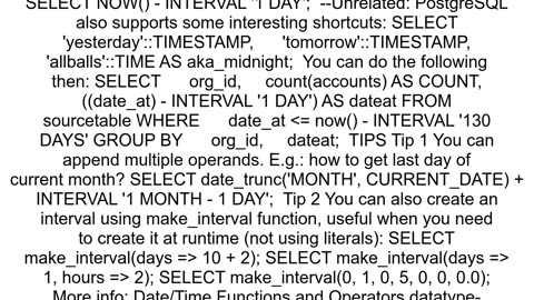 SQL Subtracting 1 day from a timestamp date