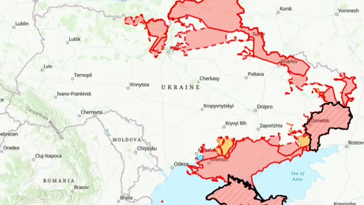 The map of Russia vs Ukraine war, 1 year after its start