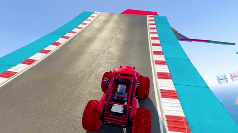 GTA V New Epic Parkour Race For Car Racing Challenge by Cars and Motorcycle, Founded Spider Shark10