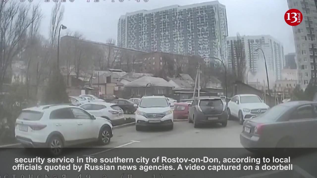 MOMENT: Explosion at FSB border patrol building in southern Russia caught on doorbell cam