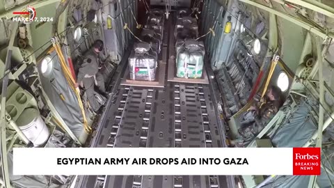 WATCH- Egyptian Army Air Drops Humanitarian Aid Into Gaza