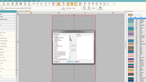 Wilcom Hatch Tutorial- How to select a different thread color chart