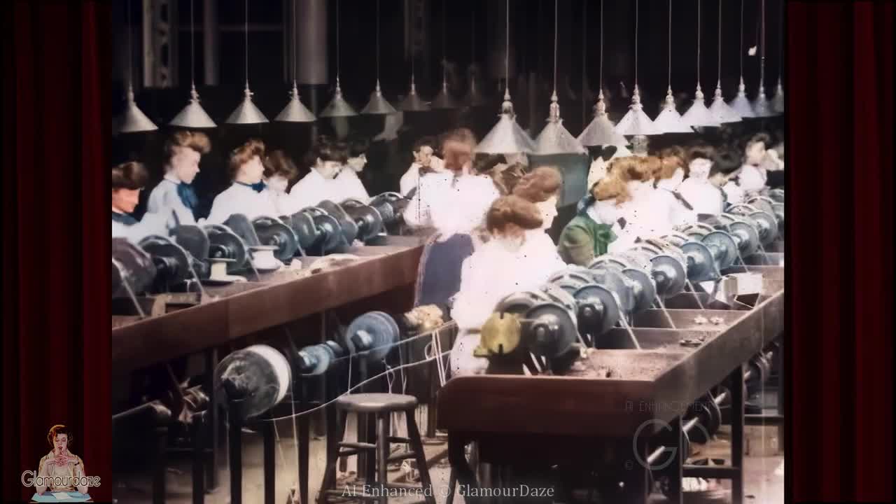 Edwardian Era Gibson Girls in 1904 60fps Restored Color Film