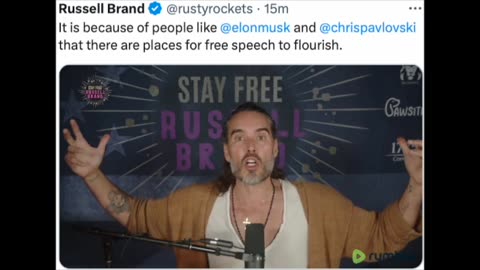 Russell Brand (X) Acknowledges The Role of Elon Musk For Flourishing Free Speech Outlets