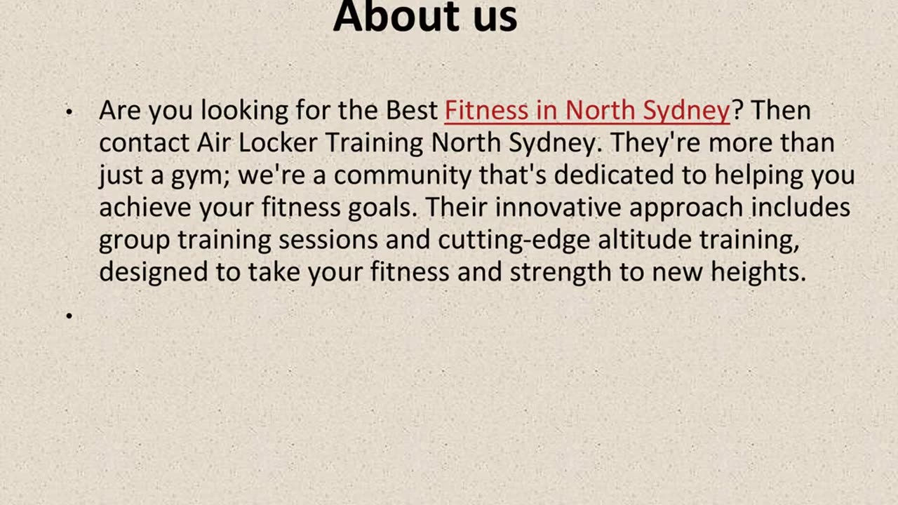 Get The Best Fitness in North Sydney.