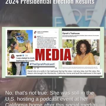 Fact Check: NO Evidence Oprah Winfrey Said She Is Leaving US Over 2024 Presidential Election Results