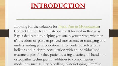 Looking for the solution for Neck Pain in Moondarewa?