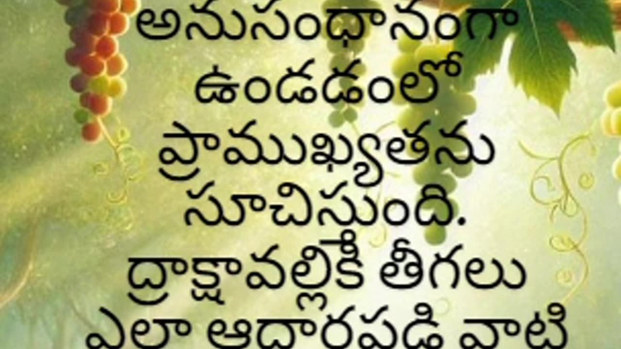 యోహాను 15:5 - ద్రాక్షావల్లిని నేను, తీగెలు మీరు. ఎవడు నాయందు నిలిచియుండునో నేను ఎవనియందు నిలిచి...