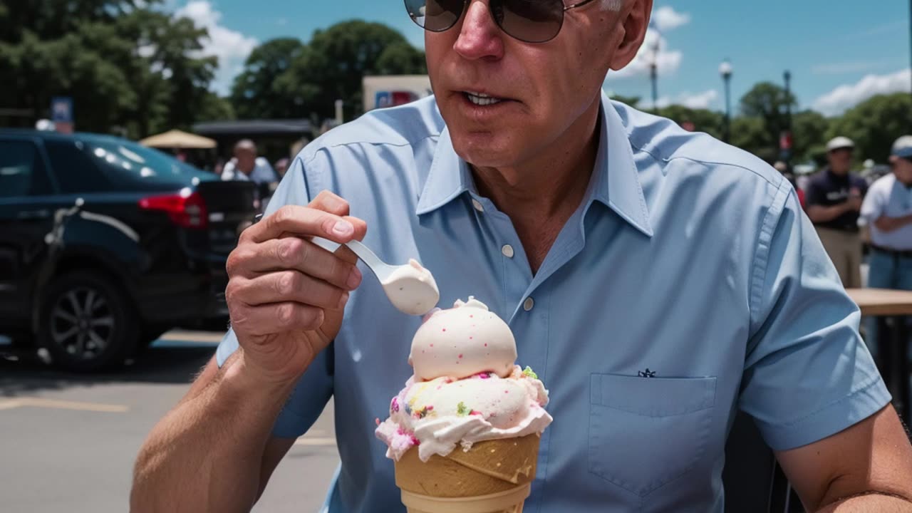 Picture Of Joe Biden Eating Ice Cream