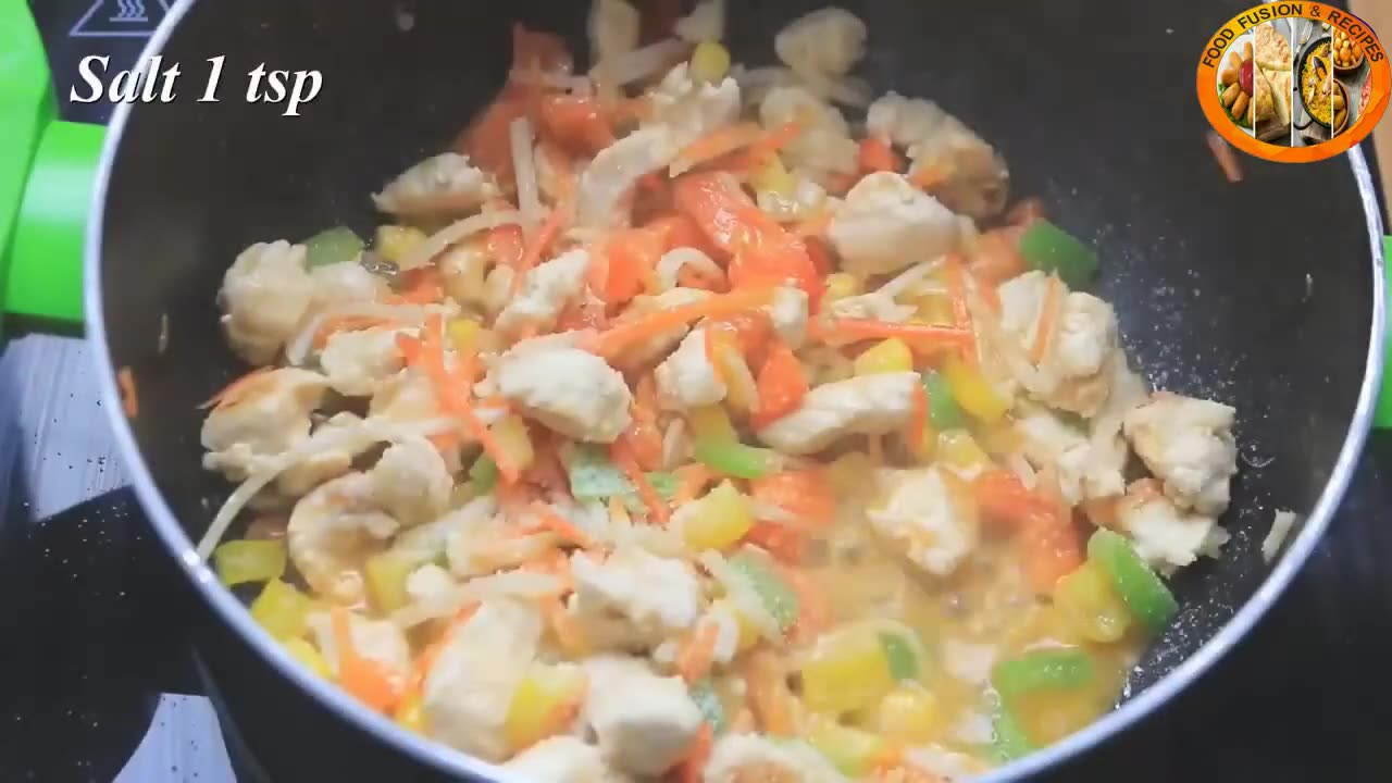 Macaroni With Chicken And Vegetable Recipe _ Food Fusion & Recipes