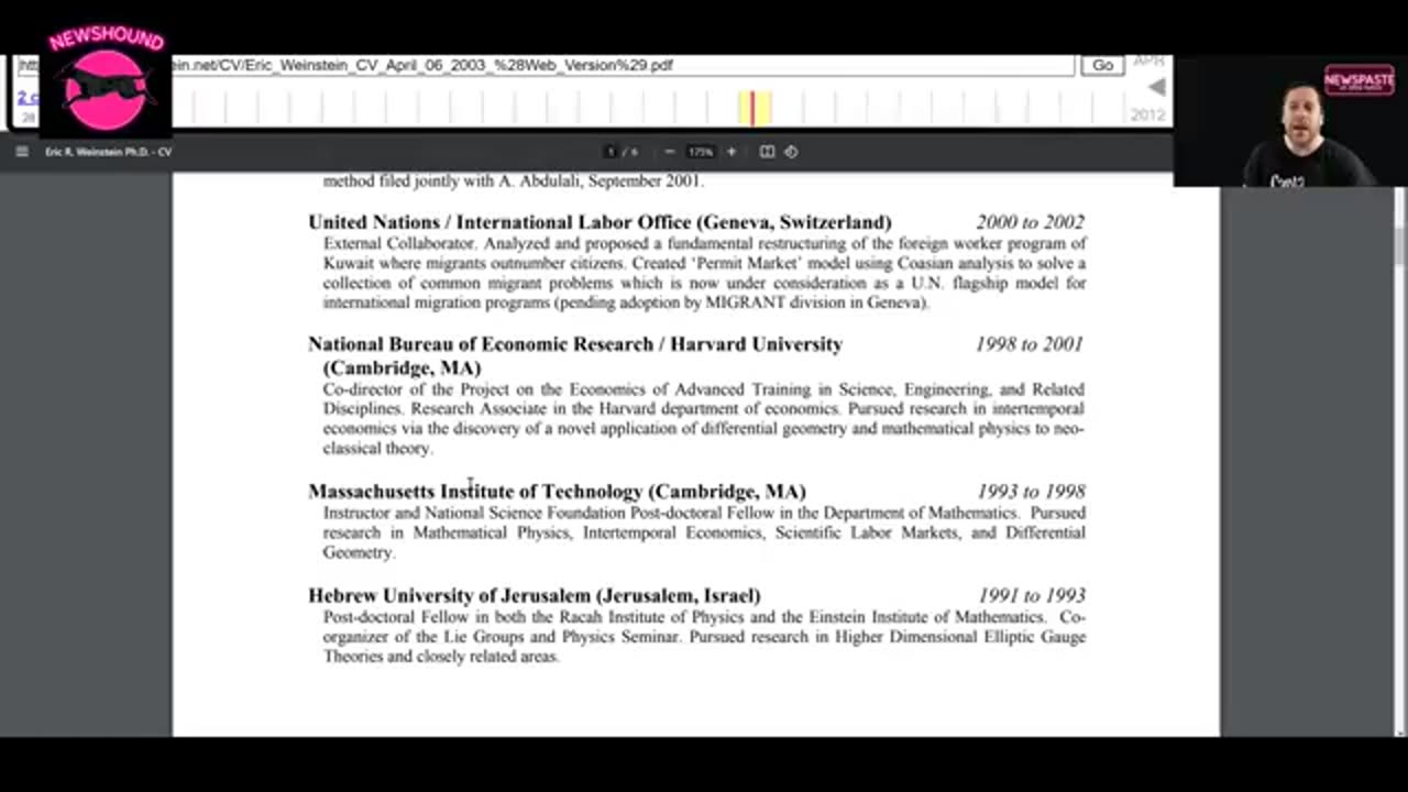 Eric Weinstein's Hidden History Mapping Out Economic Migration for the UN