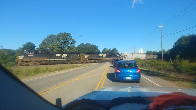 Freight train going away