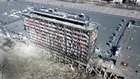 Drone shows shelling damage in Kyiv's Podil district
