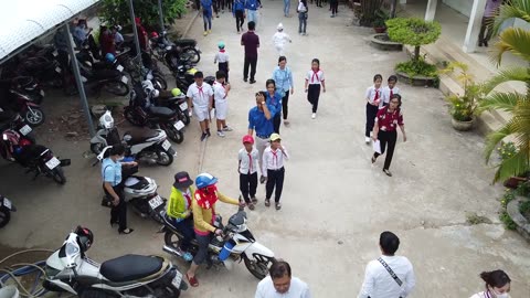 Thailand school view from drone