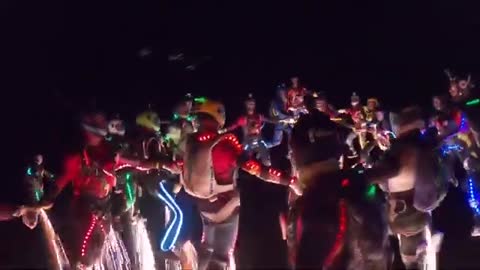 sky divers light show