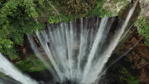 waterfall in a drone view